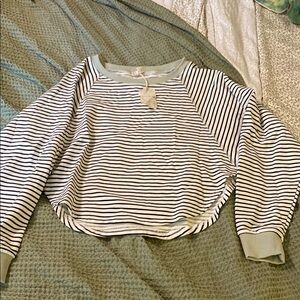 Hem & Thread Black and White Striped Top